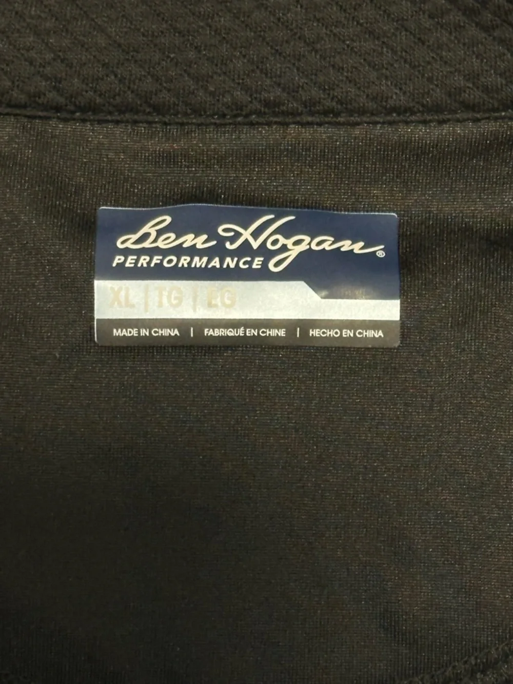 Ben Hogan Performance Men’s Black Quarter Zip Pullover XL NWT